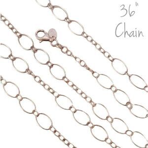Long 36" Sterling Variegated Oval Link Chain